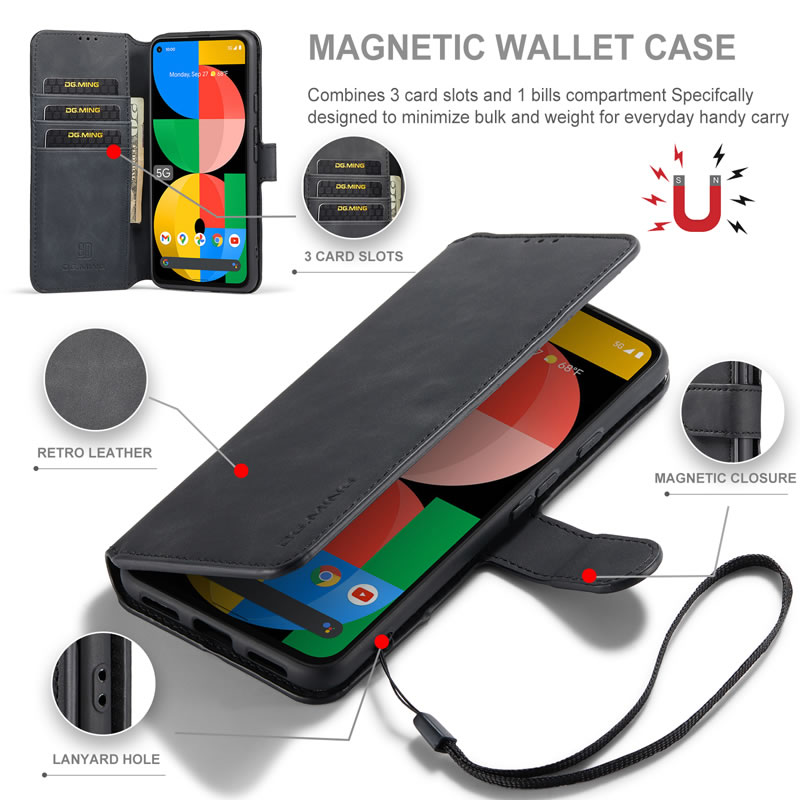 DG.MING Google Pixel 5A 5G Retro Case
